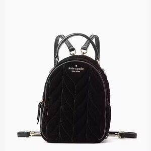 Kate Spade briar lane quilted velvet mini convertible backpack black $299
